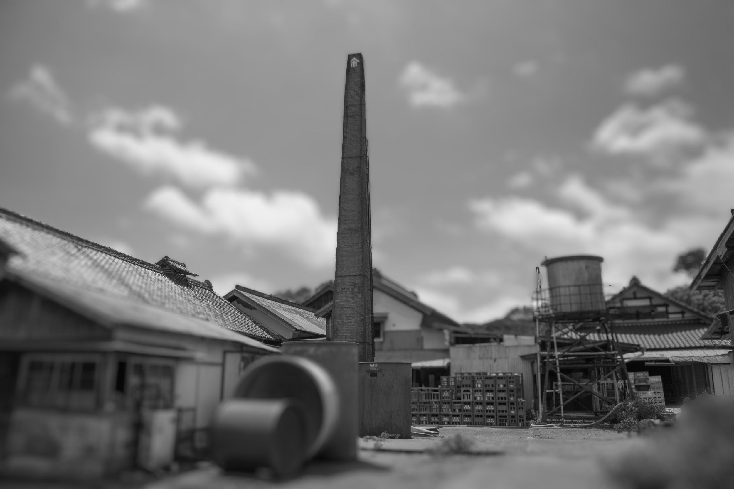 稲花　レンガ　煙突　酒蔵