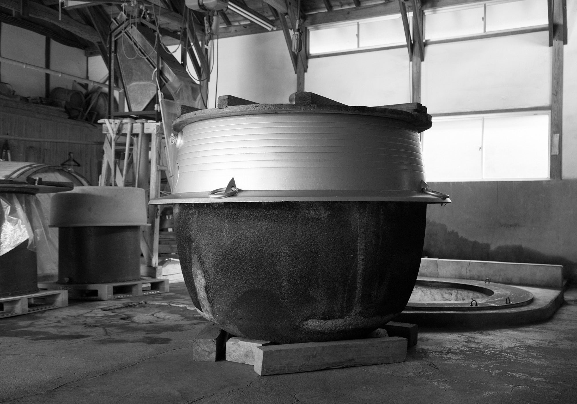 稲花酒造の窯場にある和釜